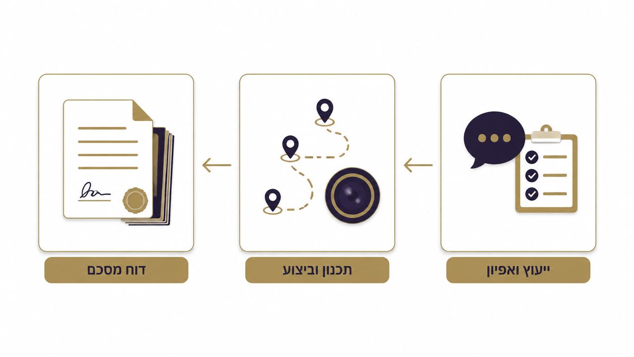 שלושת שלבי החקירה המקצועית מייעוץ ואפיון ועד דוח מסכם
